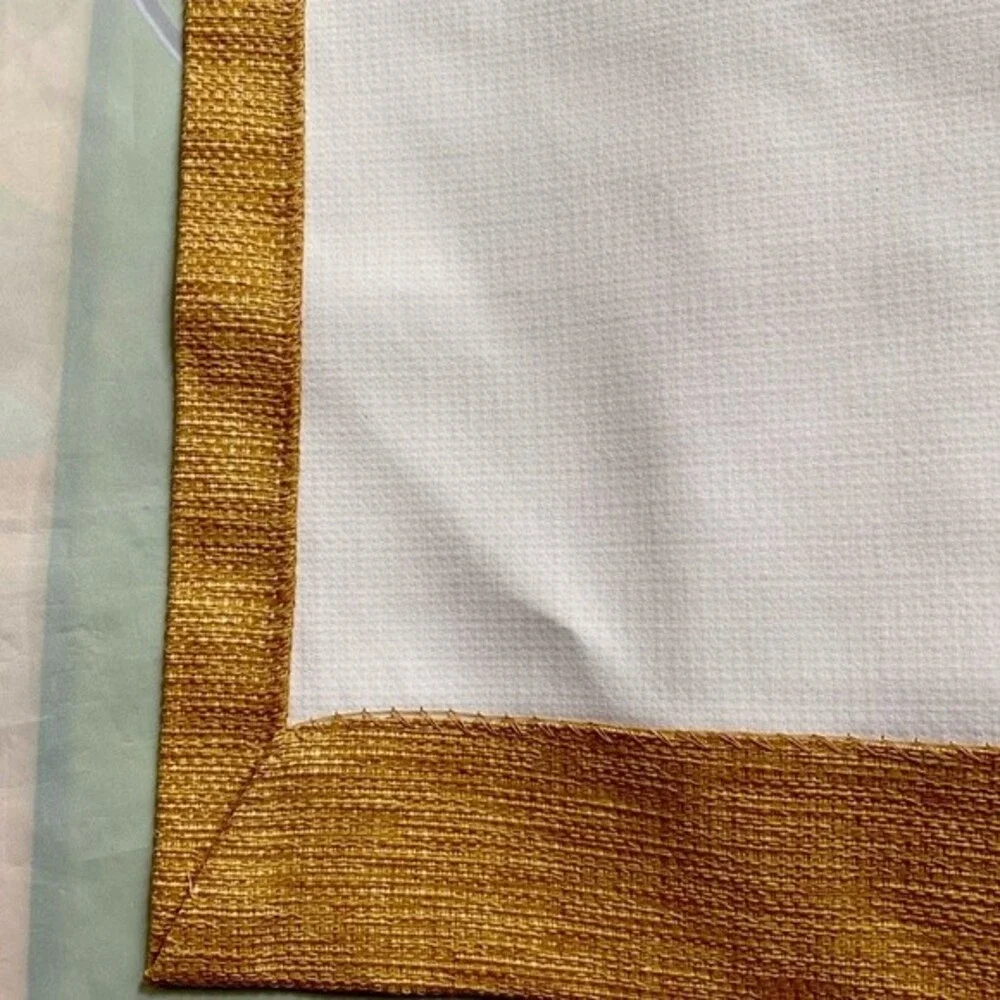 VTG Two (2) Montgomery Ward Permanent Press Drapery Panels Amber 24